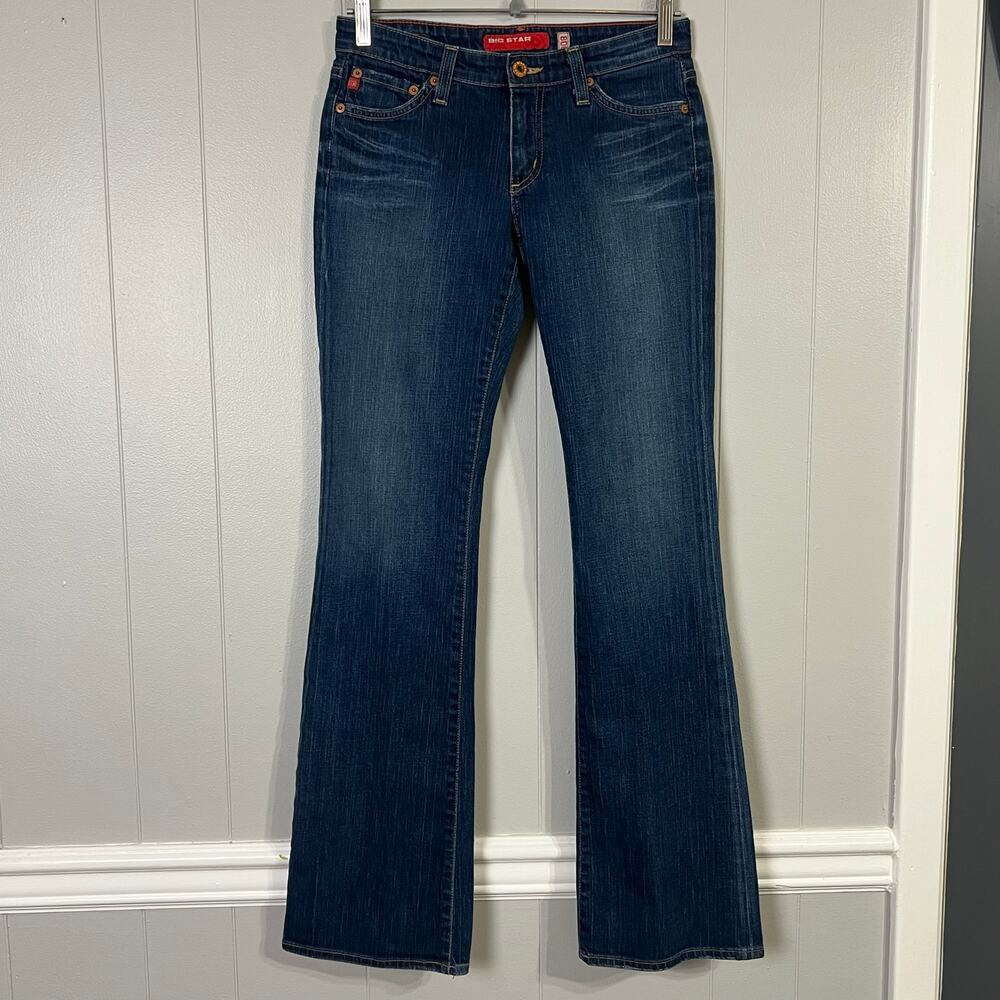 Big Star Bootcut Jeans Women’s 27 Dark Wash Stretch Made USA Low Rise Y2K